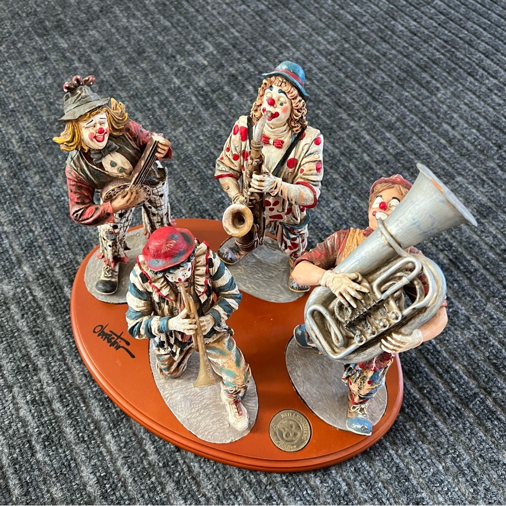 Limited Edition "Dixieland Band" Clown Figurine Handcrafted, #0889 of 2500, 1999